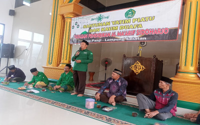 PCNU Aceh Bersama YP Al-Maarif Sidoharjo Way Panji Gelar Kegiatan Santunan Anak Yatim